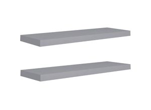 8720286074886 - Bonnevie - Schweberegale 2 Stk Wandregale Grau 80x235x38 cm mdf vidaXL