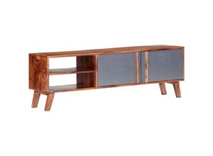 8719883865744 - Bonnevie - TV-SchrankTV-Möbel Grau 140x30x45 cm Massivholz Palisander vidaXL