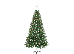 8720286497289 - Bonnevie - Künstlicher Weihnachtsbaum mit Beleuchtung & Kugeln 180 cm Grün vidaXL656643