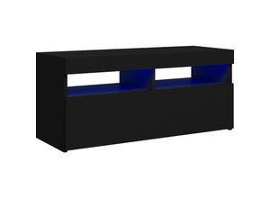 8720286217931 - Bonnevie - TV-SchrankTV-Möbel mit LED-Leuchten Schwarz 90x35x40 cm vidaXL