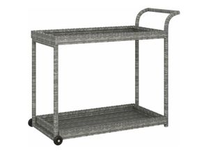 8720286638279 - Bonnevie - Barwagen Grau 100x45x83 cm Poly Rattan vidaXL369877