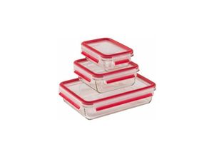 4009049540177 - Frischhaltedose Clip & Close Glas Lebensmittelaufbewahrungsbehälter rot (rot transparent) Frischhaltedosen 045082L gefrier- backofen- mikrowellen- und spülmaschinenfest