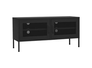 8720286565537 - Bonnevie - TV-SchrankTV-Möbel Schwarz 105x35x50 cm Stahl vidaXL