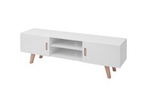 8718475972488 - TV-Schrank，TV-Möbel MDF 150 x 35 x 485 cm Hochglanz Weiß vidaXL