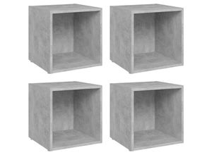 8720286354209 - Bonnevie - TV-Schränke 4 Stk TV-Möbel Betongrau 37x35x37 cm Holzwerkstoff vidaXL