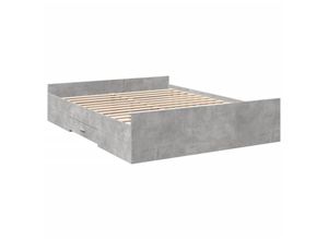 8721102619496 - Vidaxl - Bettgestell mit Schubladen Betongrau 140x200 cm Holzwerkstoff