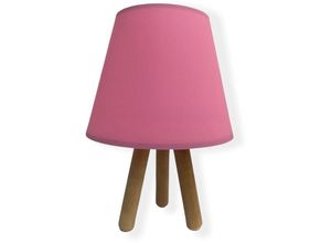 8434652179845 - Wellhome - Tischlampe Holzsockel Farbe Rosa Natürlich