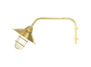 4255596736697 - Licht-erlebnisse - Außenwandlampe Glas Messing E27 IP44 26 cm breit in Maritim Wandlampe außen