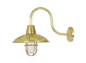 4255596736628 - Licht-erlebnisse - Außenwandlampe Messing massiv Glas 37 cm hoch IP64 in E27 Maritim