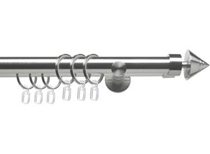 4016318375514 - Gardinenstange CELKEGEL01SG2L Gardinenstangen Gr L 120 cm Ø 25 mm 2 läufig silberfarben (edelstahlfarben) Gardinenstangen Wandmontage 2-läufig im Fixmaß Ø 25 mm