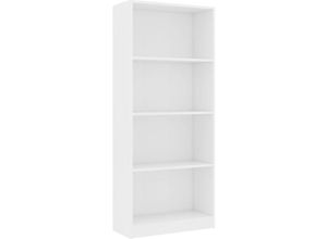 8719883869209 - Bonnevie - BücherregalStandregal 4 Fächer Weiß 60x24x142 cm Holzwerkstoff vidaXL