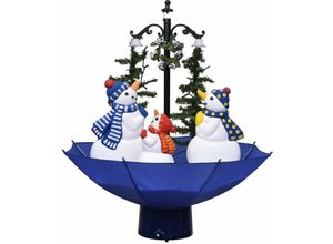 8719883994871 - Vidaxl - Weihnachtsbaum mit Schnee und Schirm-Fuß Blau 75 cm pvc