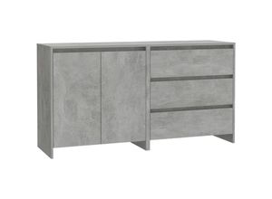 8720286903582 - Vidaxl - 2-tlg Sideboard Betongrau Holzwerkstoff