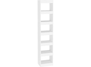 8720286843116 - Bonnevie - Bücherregal RaumteilerBücherschrank Weiß 40x30x198 cm vidaXL