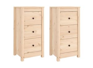 8720286922316 - Bonnevie - 2 Stk SideboardsKommode 40x35x80 cm Massivholz Kiefer vidaXL 8720286922316 - Bonnevie - 2 Stk SideboardsKommode 40x35x80 cm Massivholz Kiefer vidaXL