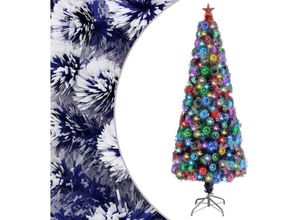 8720286361900 - Vidaxl - Künstlicher Weihnachtsbaum mit Beleuchtung 210 cm Glasfaser Weiß