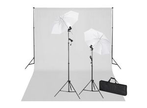 8718475821786 - Vidaxl - Fotostudio-Set mit Weißem Hintergrund 600×300 cm & Leuchten Schwarz