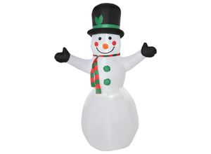 4251774919098 - Aufblasbarer Schneemann mit 2 Leuchtmodulen weiß 130L x 72B x 193H cm Weihnachtsschneemann aufblasbarer Schneemann Weihnachtsfigur Deko