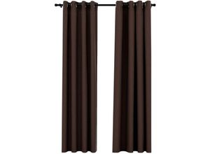 8720286020272 - Bonnevie - 2er-Set VerdunkelungsvorhängeVerdunkelung Gardinen Ösen Leinenoptik Taupe 140x225 cm vidaXL