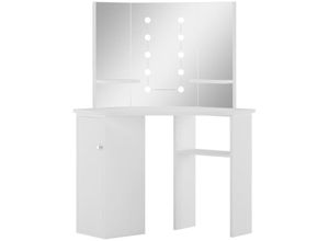 8720286039960 - Bonnevie - Eck-SchminktischFrisiertisch mit LED-Beleuchtung Weiß vidaXL 8720286039960 - Bonnevie - Eck-SchminktischFrisiertisch mit LED-Beleuchtung Weiß vidaXL