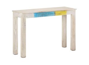 8720286068229 - Bonnevie - KonsolentischFlurtisch Weiß 115x35x77 cm Raues Mangoholz vidaXL