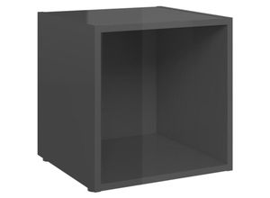 8720286354308 - TV-Schrank，TV-Möbel Hochglanz-Grau 37x35x37 cm Holzwerkstoff vidaXL