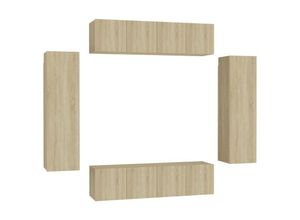 8720286572726 - 6-tlg TV-Schrank-Set，TV-Möbel Sonoma-Eiche Holzwerkstoff vidaXL