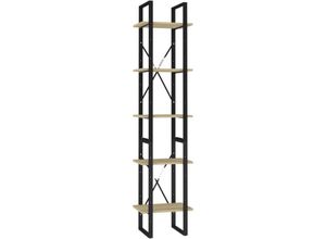 8720286649275 - Bücherregal，Standregal 5 Fächer Sonoma-Eiche 40x30x175 cm Holzwerkstoff vidaXL