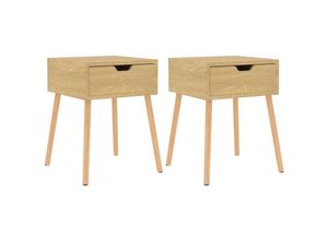 8720286344002 - Bonnevie - 2er-Set NachttischeBeistelltische Sonoma-Eiche 40x40x56 cm Holzwerkstoff vidaXL