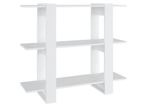 8720286842614 - Bonnevie - Bücherregal RaumteilerBücherschrank Weiß 100×30×87 cm vidaXL