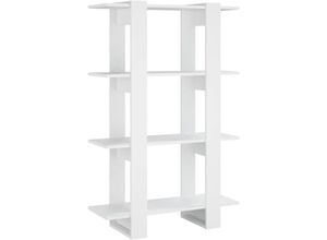 8720286842768 - Bonnevie - Bücherregal RaumteilerBücherschrank Weiß 80x30x1235 cm vidaXL