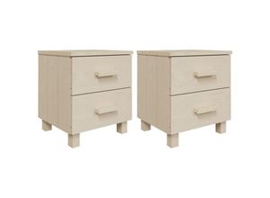 8720286817544 - Bonnevie - 2er-Set NachttischeBeistelltische hamar Honigbraun 40x35x445 cm Massivholz vidaXL