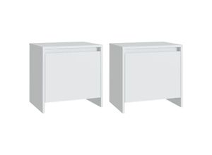 8720286835852 - Bonnevie - 2er-Set NachttischeBeistelltische Weiß 45x34x445 cm Holzwerkstoff vidaXL