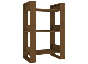 8720286905203 - Bonnevie - Bücherregal RaumteilerBücherschrank Honigbraun 60x35x91 cm Massivholz vidaXL