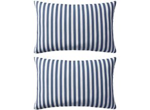 8718475517344 - Bonnevie - Gartenkissen 2 Stk Streifenmuster 60 x 40 cm Marineblau vidaXL87531