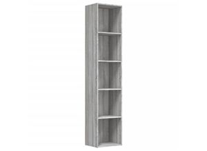 8720286954256 - Bonnevie - BücherregalStandregal Grau Sonoma 40x30x189 cm Holzwerkstoff vidaXL