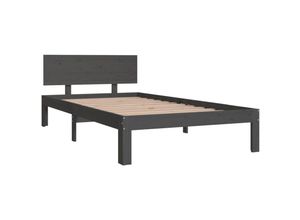 8720286879733 - Bonnevie - MassivholzbettSchlafzimmerbett Grau Kiefer 100x200 cm vidaXL