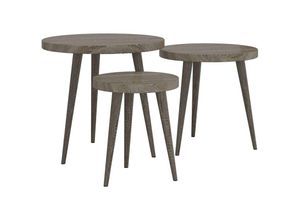 8719883744292 - Bonnevie - 3-tlg Beistelltisch-SetKaffeetisch Grau mdf und Eisen vidaXL