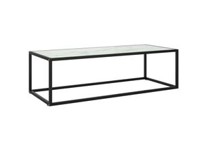 8720286058138 - Vidaxl - Couchtisch Schwarz mit Weißem Glas in Marmor-Optik 120x50x35 cm