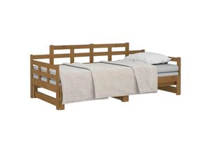 8720287073239 - TagesbettGästebett Ausziehbar Honigbraun Massivholz Kiefer 2x(90x200) cm vidaXL