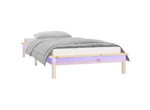 8720287134794 - Bonnevie - MassivholzbettSchlafzimmerbett mit LEDs 90x200 cm vidaXL