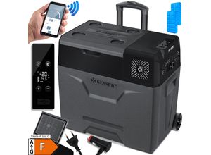 4255598305822 - KESSER® Kompressor Kühlbox elektrisch Gefrierbox Mit APP-Steuerung USB-Anschluss 12 24 V 230V +Teleskopstange Kühlakkus Räder Kühlschrank Kühlung bis -20 °C für Auto Lkw Boot Reisemobil Camping