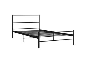 8719883756288 - Bonnevie - BettgestellSchlafzimmerbett Schwarz Metall 100 × 200 cm vidaXL