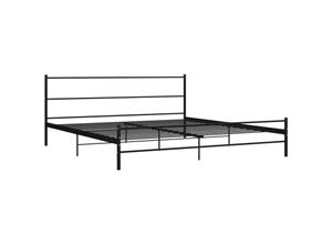 8719883756301 - Bettgestell，Schlafzimmerbett Schwarz Metall 200×200 cm vidaXL