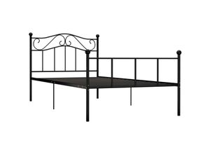 8719883893679 - Bonnevie - BettgestellSchlafzimmerbett Schwarz Metall 90×200 cm vidaXL