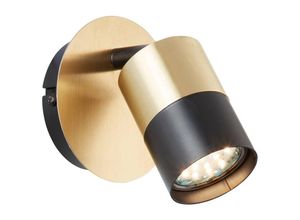 4004353344893 - BRILLIANT Lampe Maribel Wandspot messing gebürstet schwarz 1x PAR51 GU10 5W geeignet für Reflektorlampen (nicht enthalten) Kopf schwenkbar