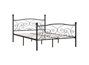 8719883830803 - Bonnevie - BettgestellSchlafzimmerbett mit Lattenrost Schwarz Metall 160 × 200 cm vidaXL