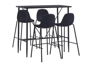 8719883859354 - Bonnevie - 5-tlg Bar-SetBartisch-Set Stoff Schwarz vidaXL