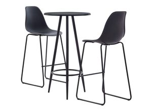 8719883837178 - 3-tlg Bar-SetBartisch-Set Kunststoff Schwarz vidaXL