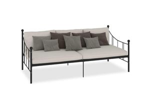 8719883989433 - Bonnevie - Tagesbett-RahmenGästebett Schwarz Metall 90×200 cm vidaXL